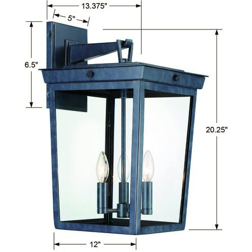 Belmont 3 Light 12 inch Graphite Sconce Wall Light