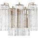 Addis Bath Wall Light in Aged Brass, Tronchi Glass Clear