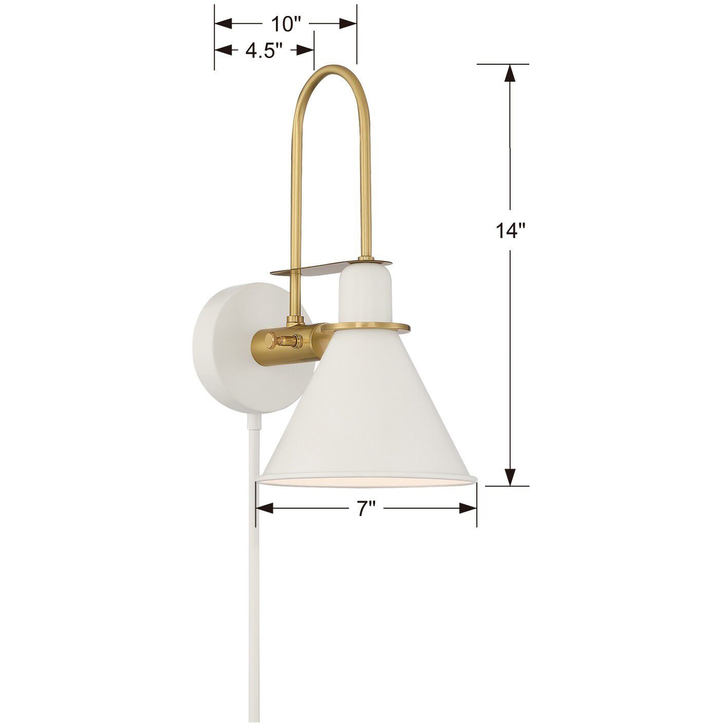 Medford 10 inch 60.00 watt White Task Sconce Wall Light