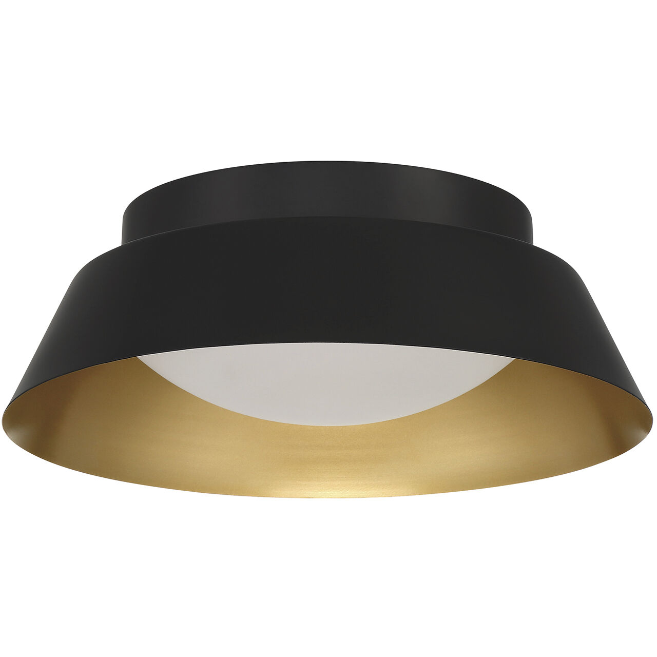 Donoven 2 Light 15 inch Matte Black and Gold Flush Mount Ceiling Light