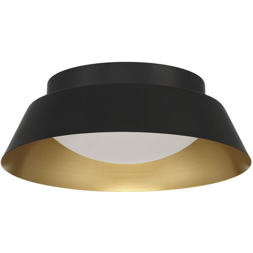 Donoven 2 Light 15 inch Matte Black and Gold Flush Mount Ceiling Light