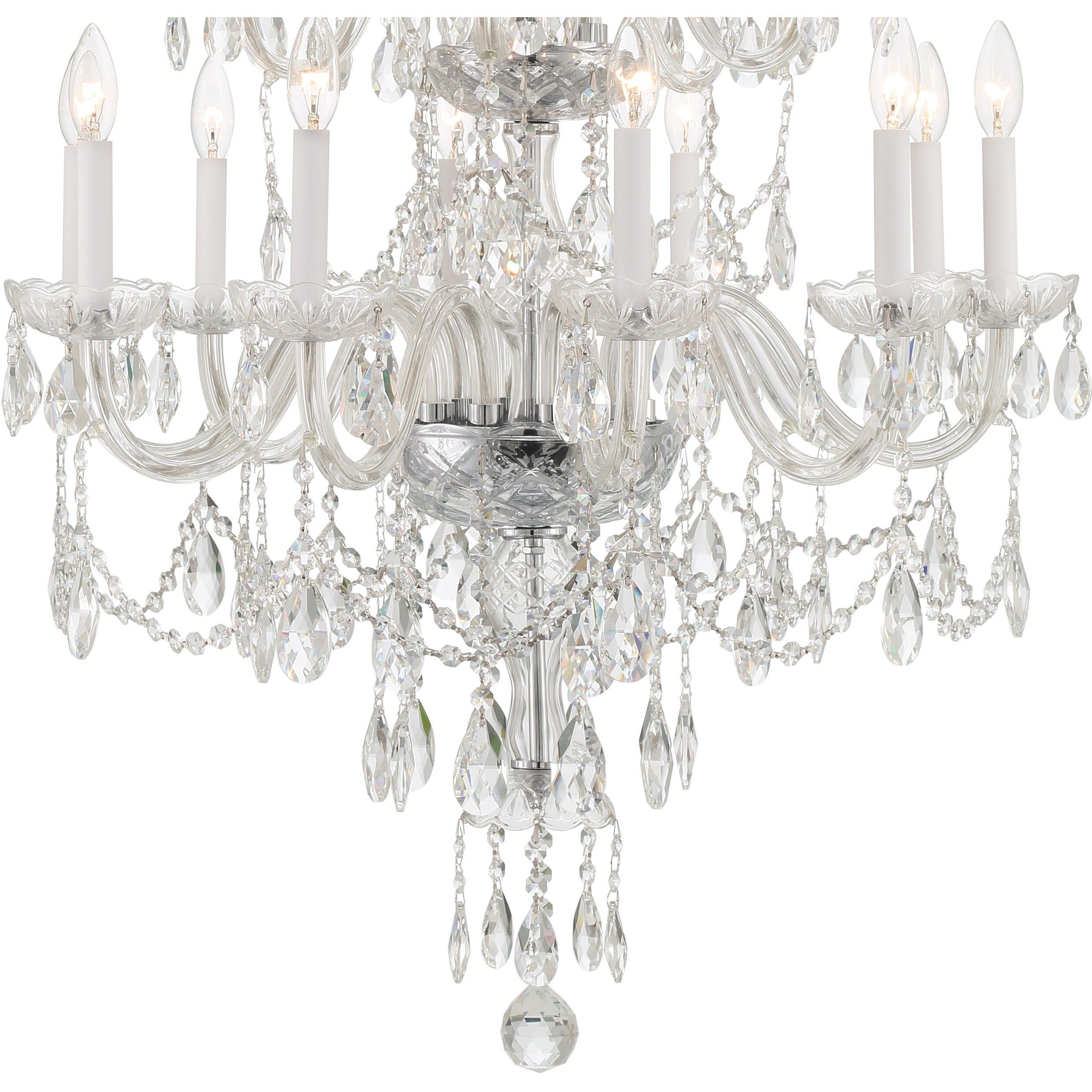 Traditional Crystal 15 Light 32 inch Polished Chrome Chandelier Ceiling Light