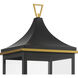 Simpson 3 Light 27.75 inch Matte Black and Textured Gold Outdoor Post