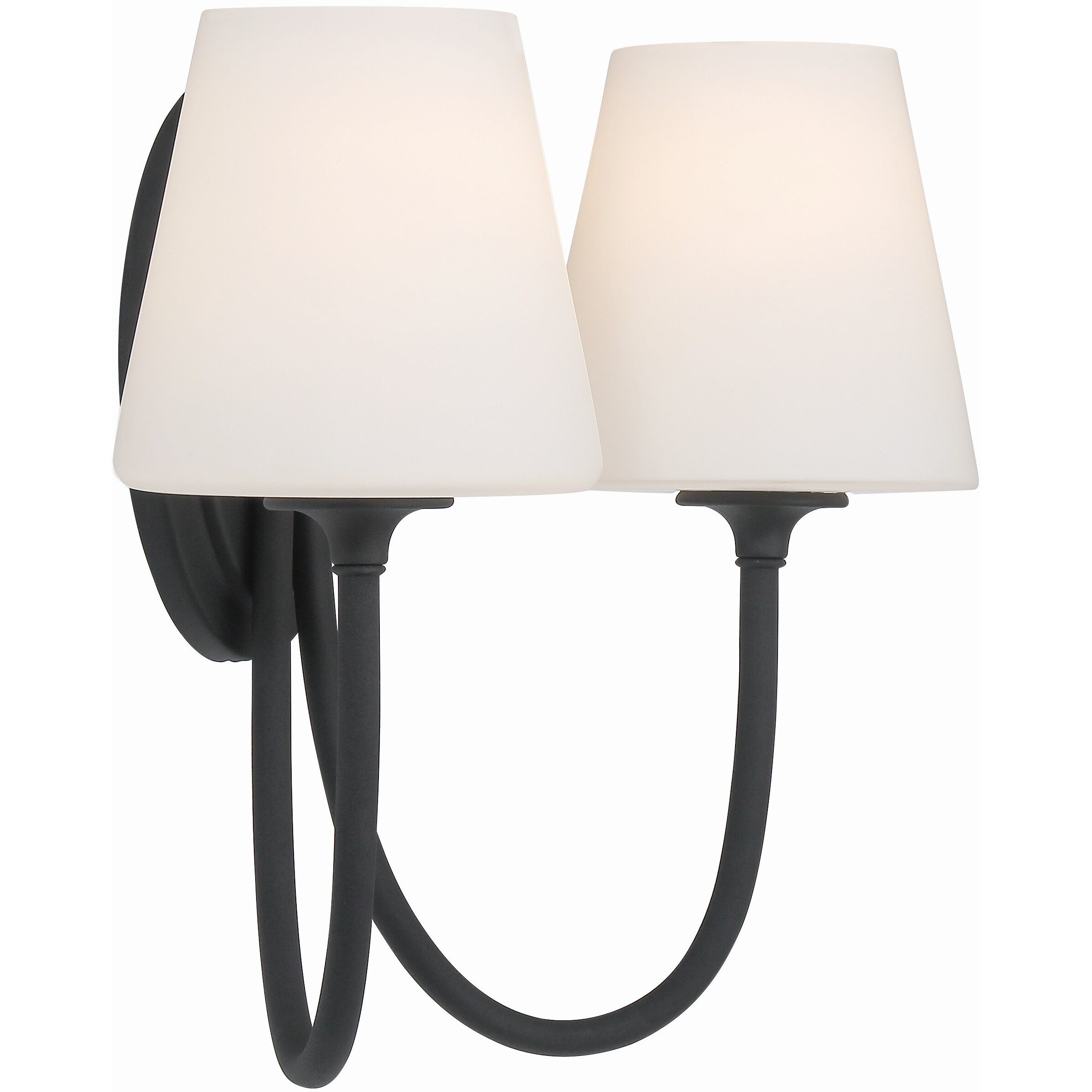 Juno Bath Wall Light in Black Forged