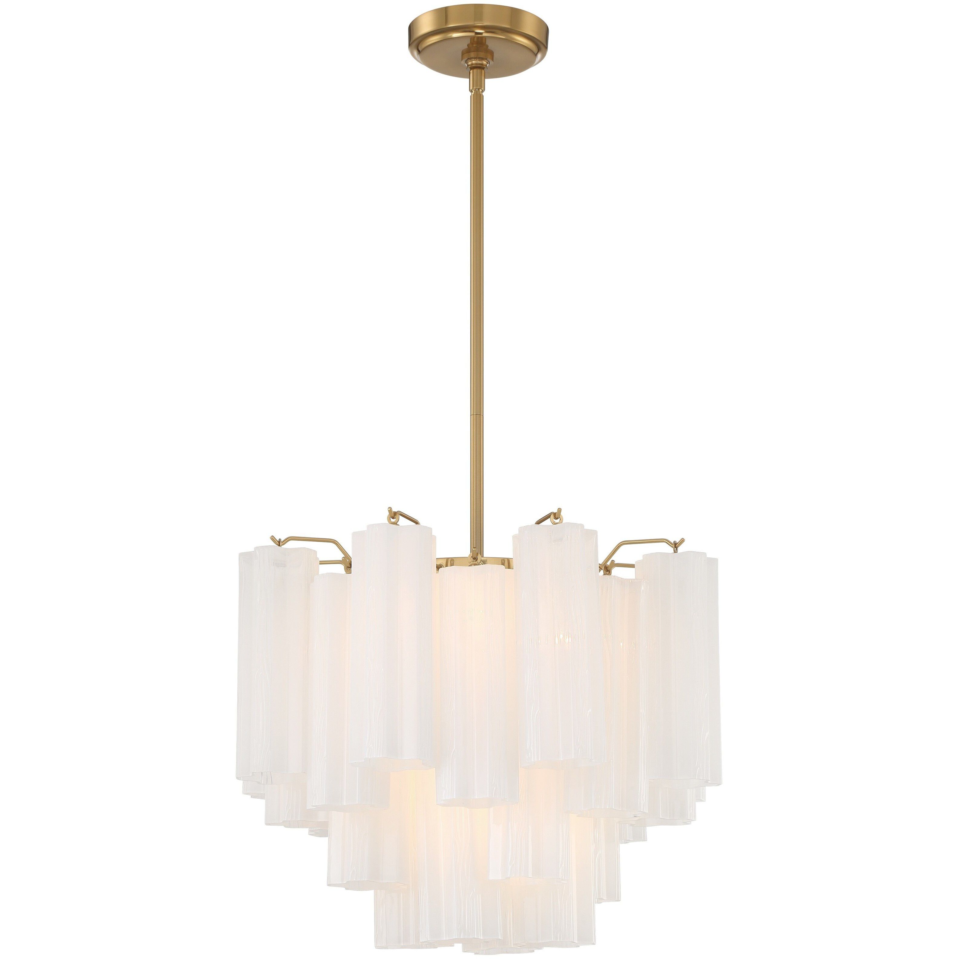 Addis 4 Light 17.75 inch Aged Brass Mini Chandelier Ceiling Light in White