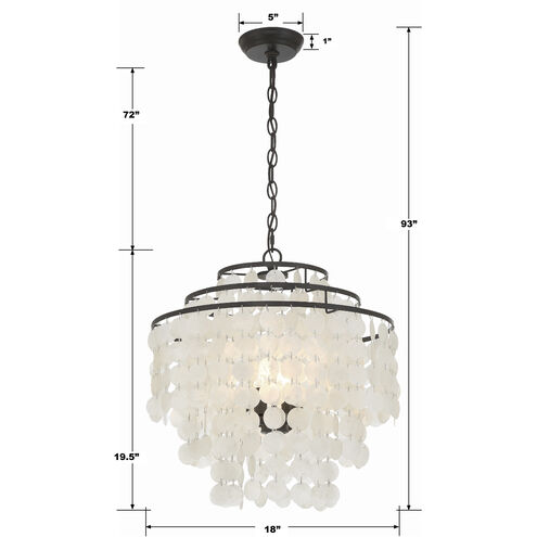 Brielle 4 Light 18 inch Dark Bronze Chandelier Ceiling Light
