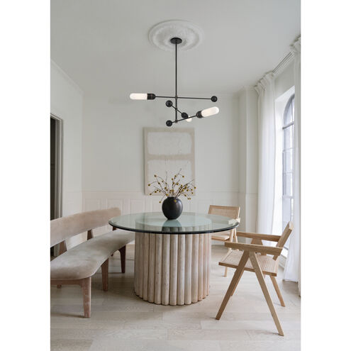 Capsule 3 Light 47.75 inch Matte Black and Textured Gold Chandelier Ceiling Light