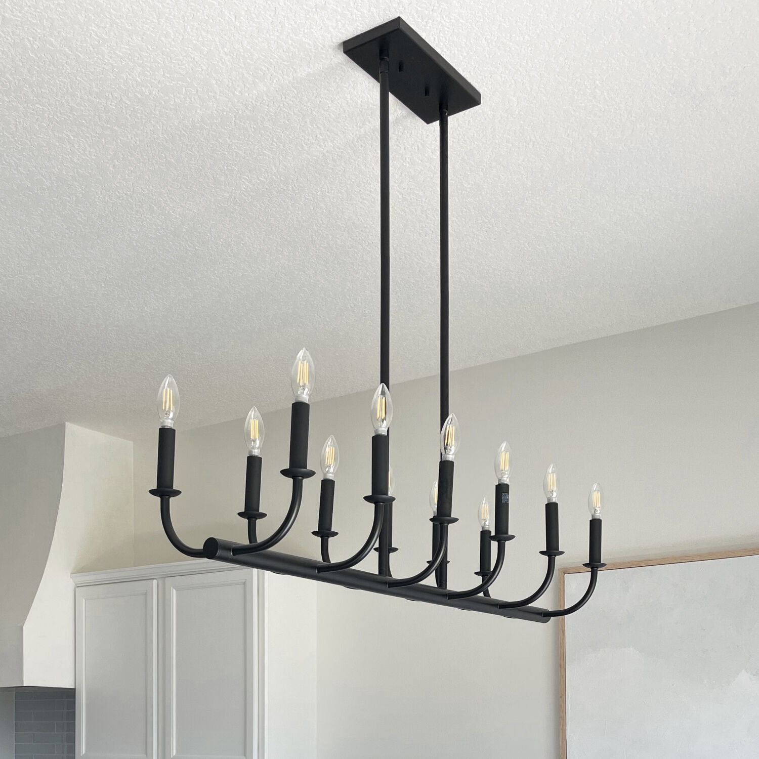 Bailey 12 Light 42 inch Matte Black Linear Chandelier Ceiling Light