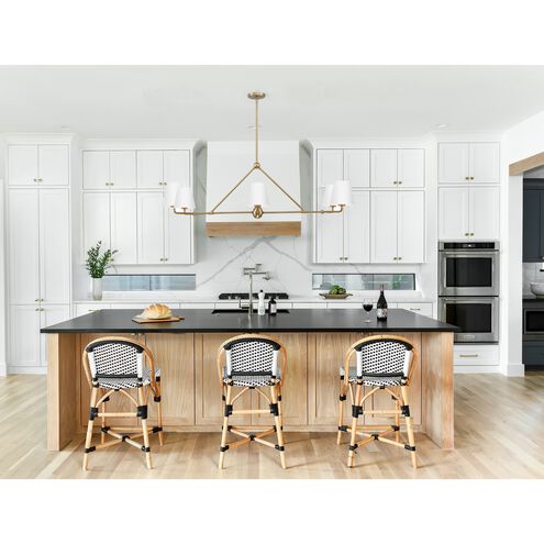 Xavier 6 Light 46 inch Vibrant Gold and White Chandelier Ceiling Light