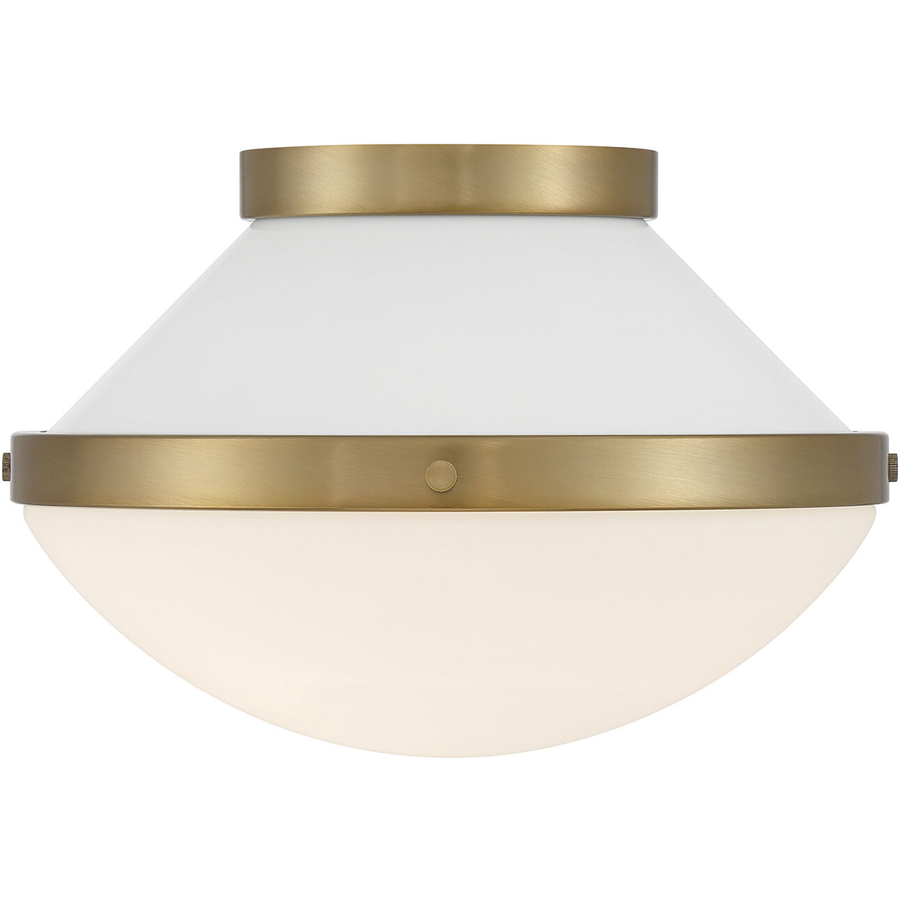 Xander 1 Light 12.25 inch Vibrant Gold Flush Ceiling Light in Vibrant Gold and White
