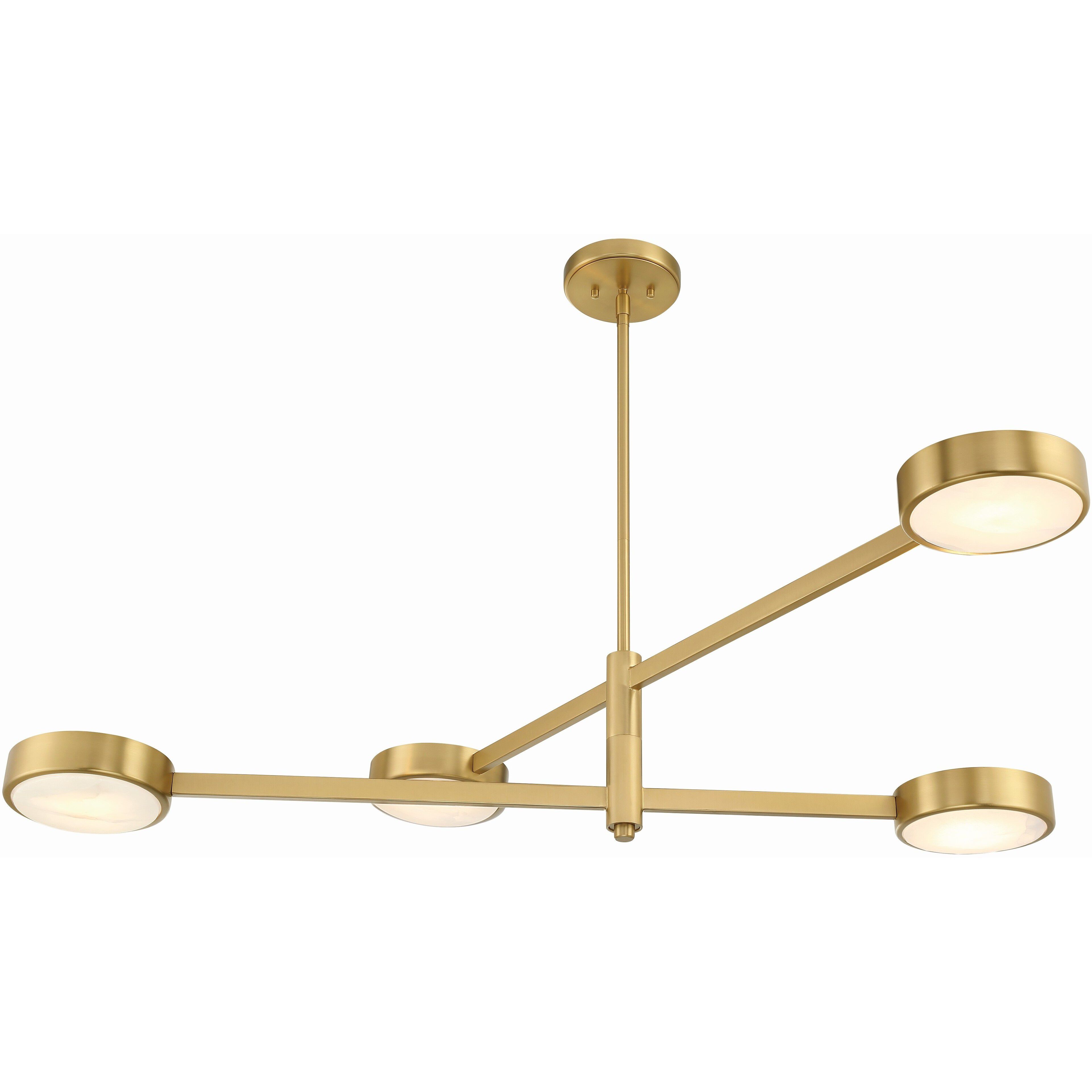 Orson 4 Light 54 inch Modern Gold Chandelier Ceiling Light