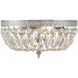 Waltham 3 Light 12 inch Polished Chrome Flush Ceiling Light in Clear Italian