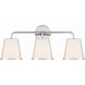 Fulton Bath Vanity Light Wall Light in Polished Nickel, White