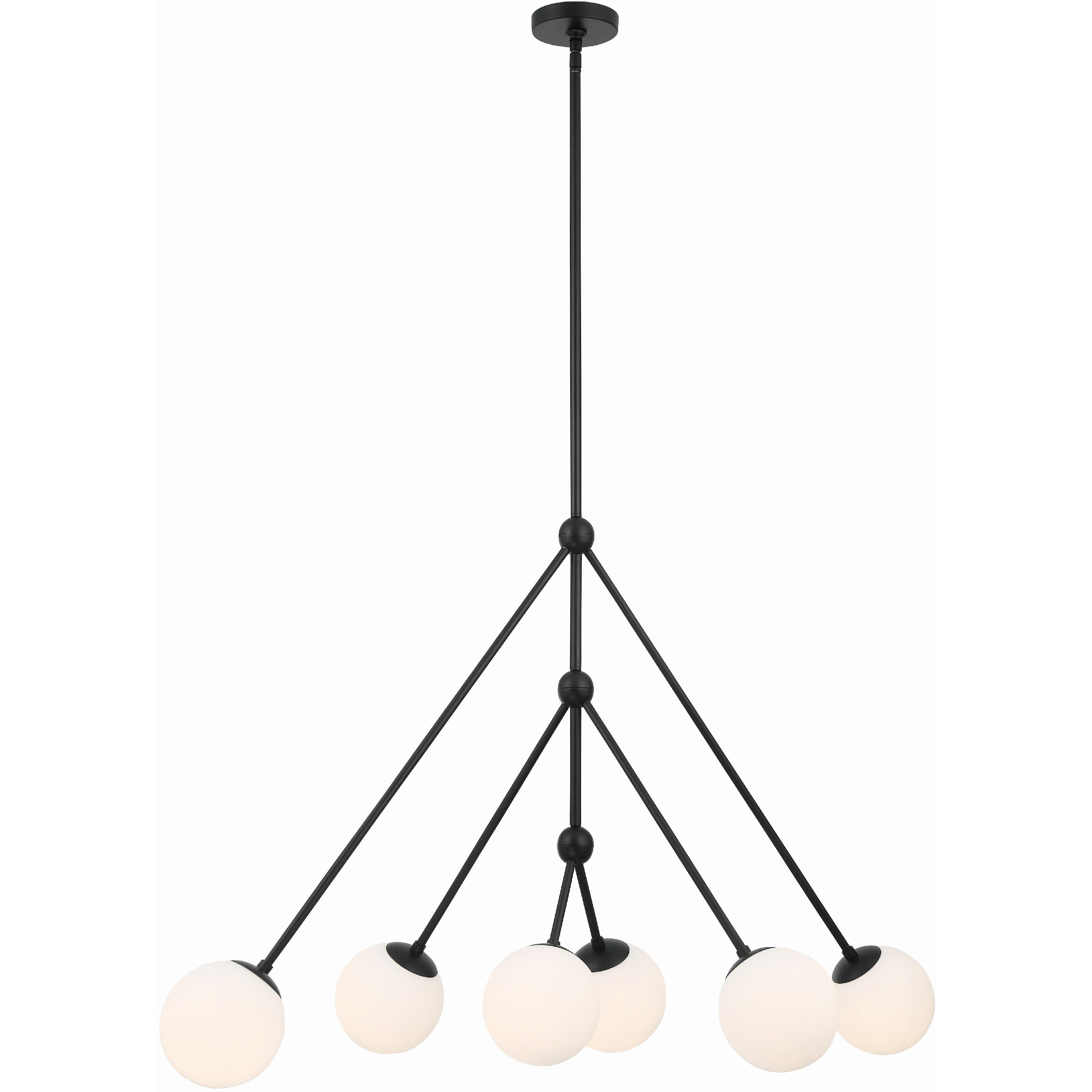 Omni 6 Light 46.5 inch Matte Black Chandelier Ceiling Light