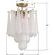 Ollie 4 Light 14.25 inch Aged Brass Semi Flush Ceiling Light in Sand Glass Clear