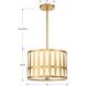 Royston 3 Light 15 inch Antique Gold Pendant Ceiling Light