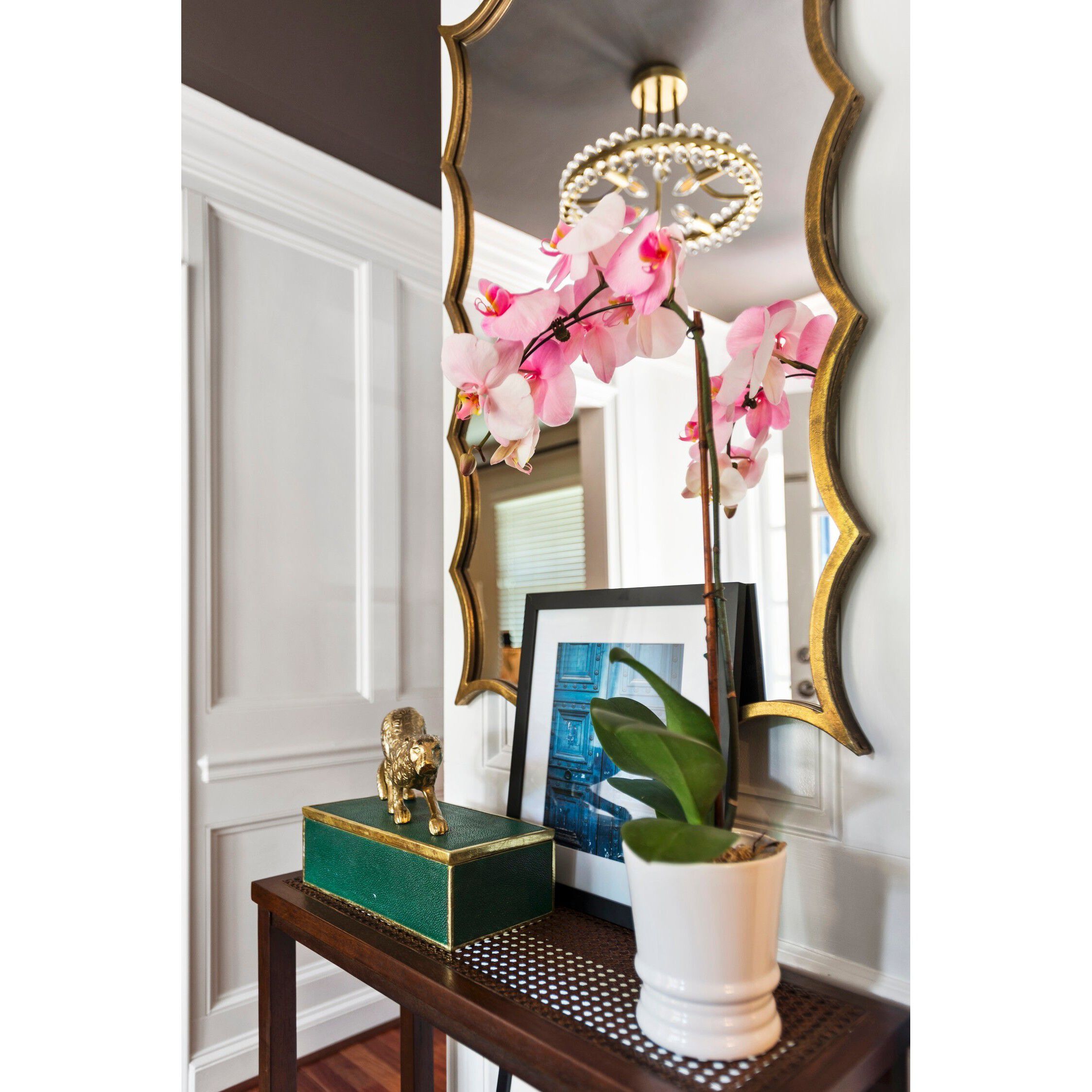 Clover 4 Light 18.25 inch Aged Brass Semi Flush Ceiling Light