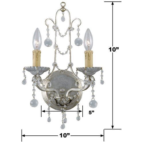 Paris Market 2 Light 10 inch Silver Leaf Sconce Wall Light