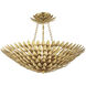 Broche 6 Light 24.5 inch Antique Gold Semi Flush Ceiling Light