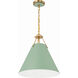 Xavier 3 Light 16 inch Vibrant Gold and Green Pendant Ceiling Light