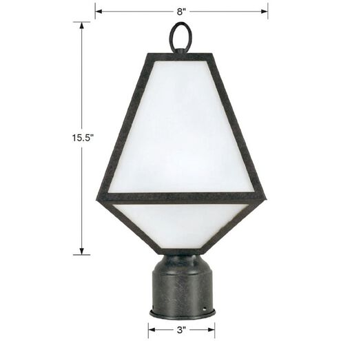 Glacier 1 Light 15.5 inch Black Charcoal Outdoor Post in White