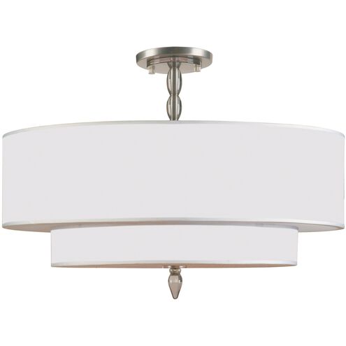 Luxo 5 Light 26 inch Satin Nickel Semi Flush Ceiling Light