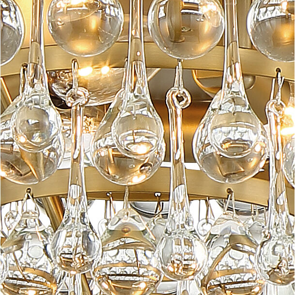 Calypso 3 Light 10.5 inch Vibrant Gold Flush Ceiling Light