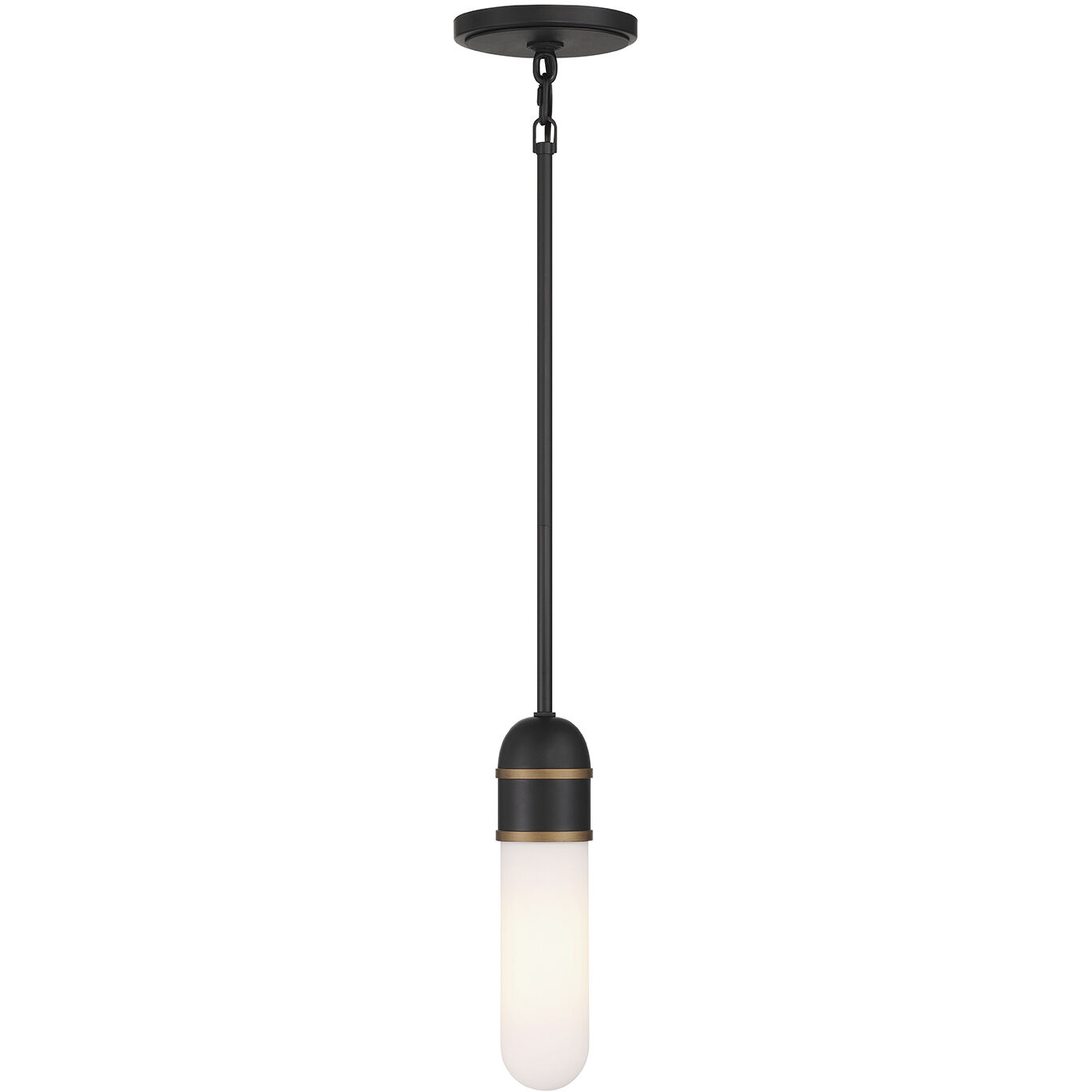 Capsule 1 Light 3.25 inch Matte Black and Textured Gold Mini Pendant Ceiling Light