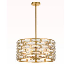 Meridian 6 Light 20 inch Antique Gold Chandelier Ceiling Light