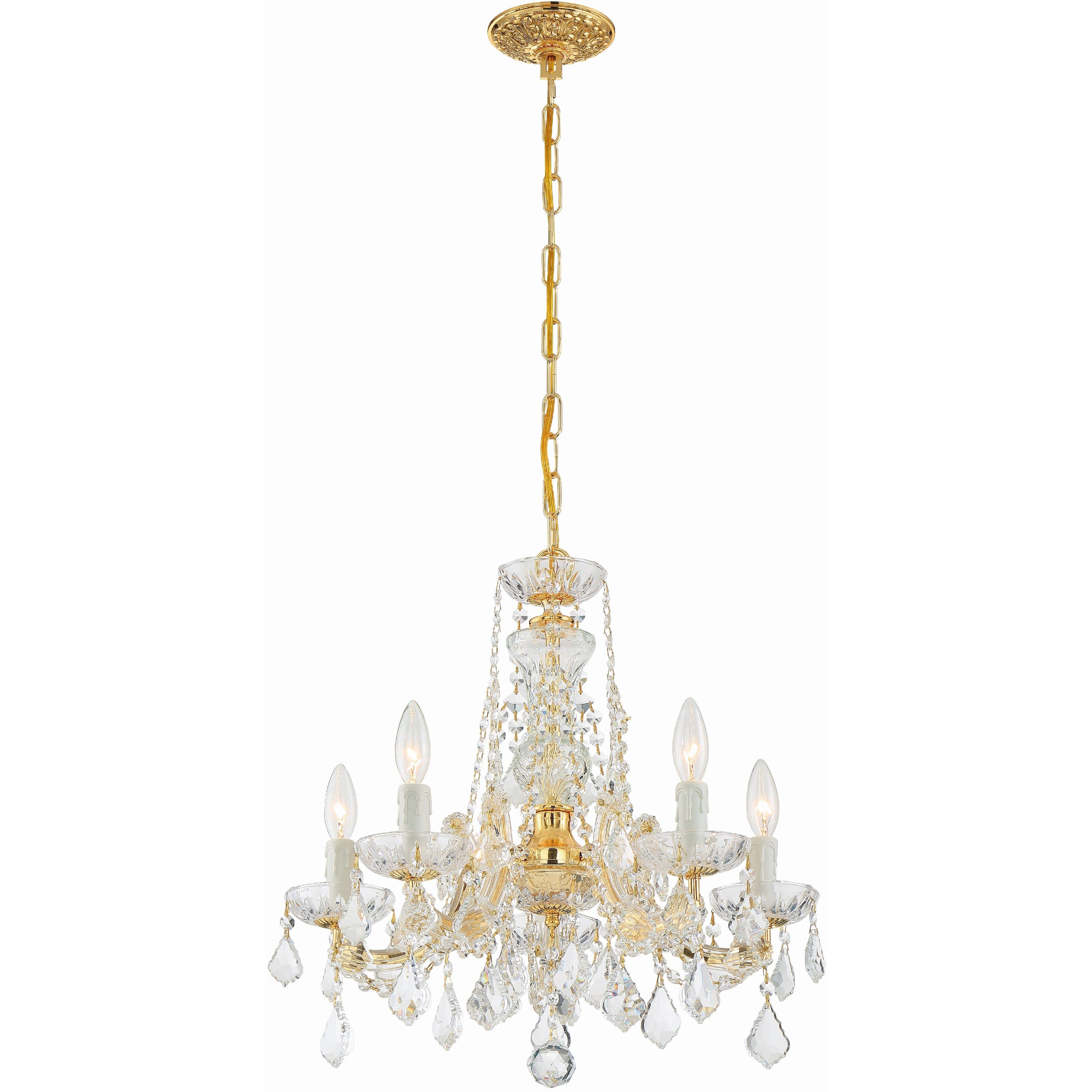 Maria Theresa 5 Light 20 inch Gold Chandelier Ceiling Light in Clear Hand Cut