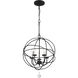 Solaris 5 Light 17 inch Black Mini Chandelier Ceiling Light