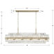 Hayes 16 Light 50 inch Aged Brass Linear Chandelier Ceiling Light
