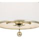 Broche 3 Light 14 inch Antique Silver Mini Chandelier Ceiling Light
