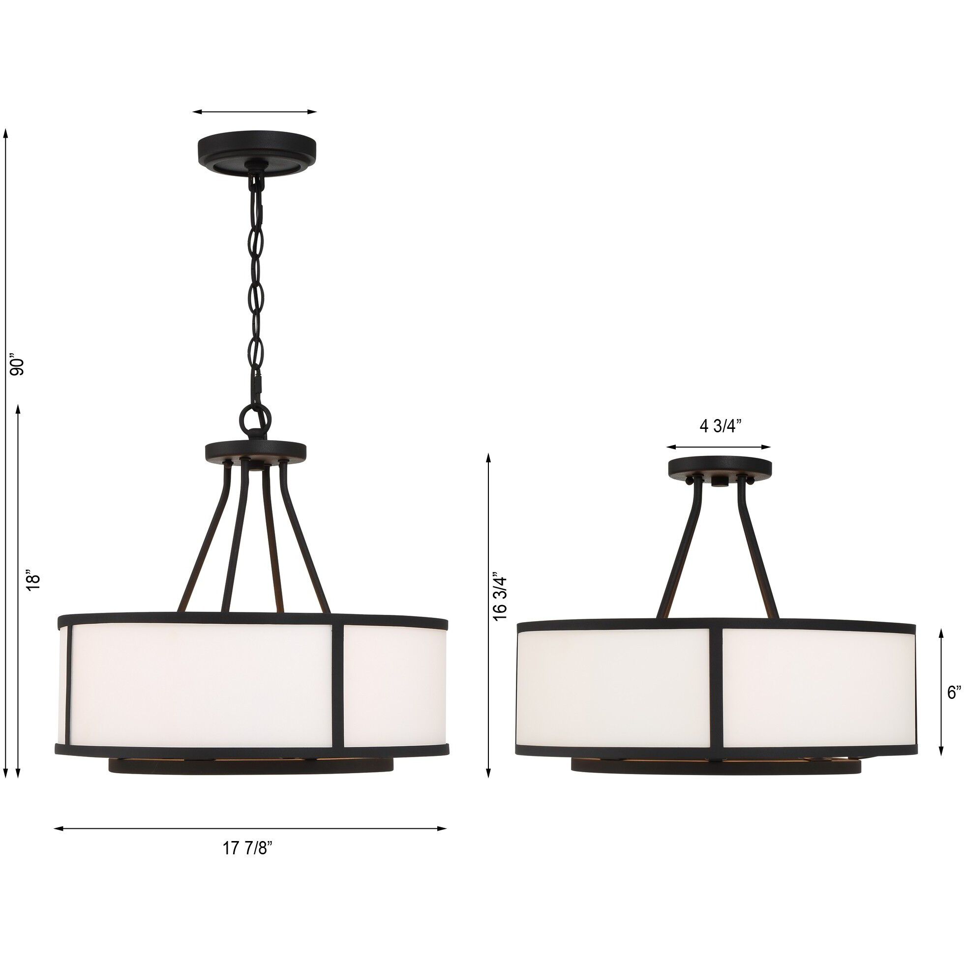 Bryant 4 Light 18 inch Black Forged Chandelier Ceiling Light