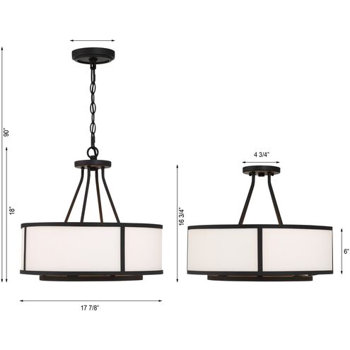 Bryant 4 Light 18 inch Black Forged Chandelier Ceiling Light