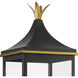 Simpson 3 Light 27.75 inch Matte Black and Textured Gold Outdoor Post