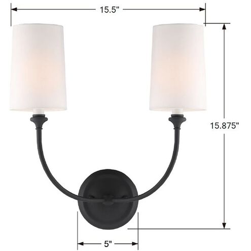 Sylvan Sconce Wall Light in Black Forged