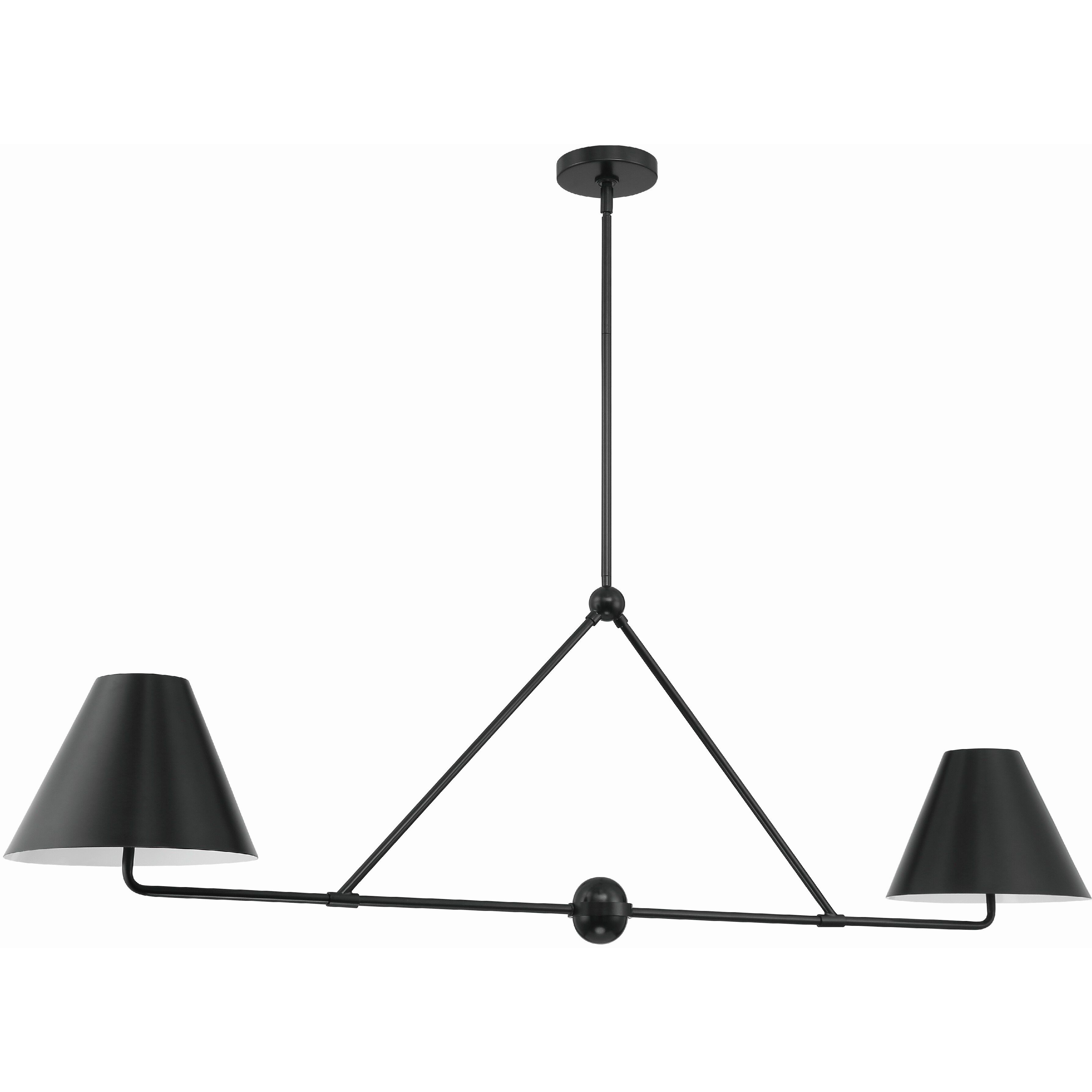 Xavier 4 Light 54 inch Matte Black Linear Chandelier Ceiling Light