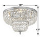Waltham 4 Light 18 inch Polished Chrome Flush Ceiling Light in Clear Hand Cut