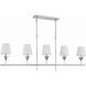 Broche 5 Light 53.5 inch Antique Silver Linear Chandelier Ceiling Light