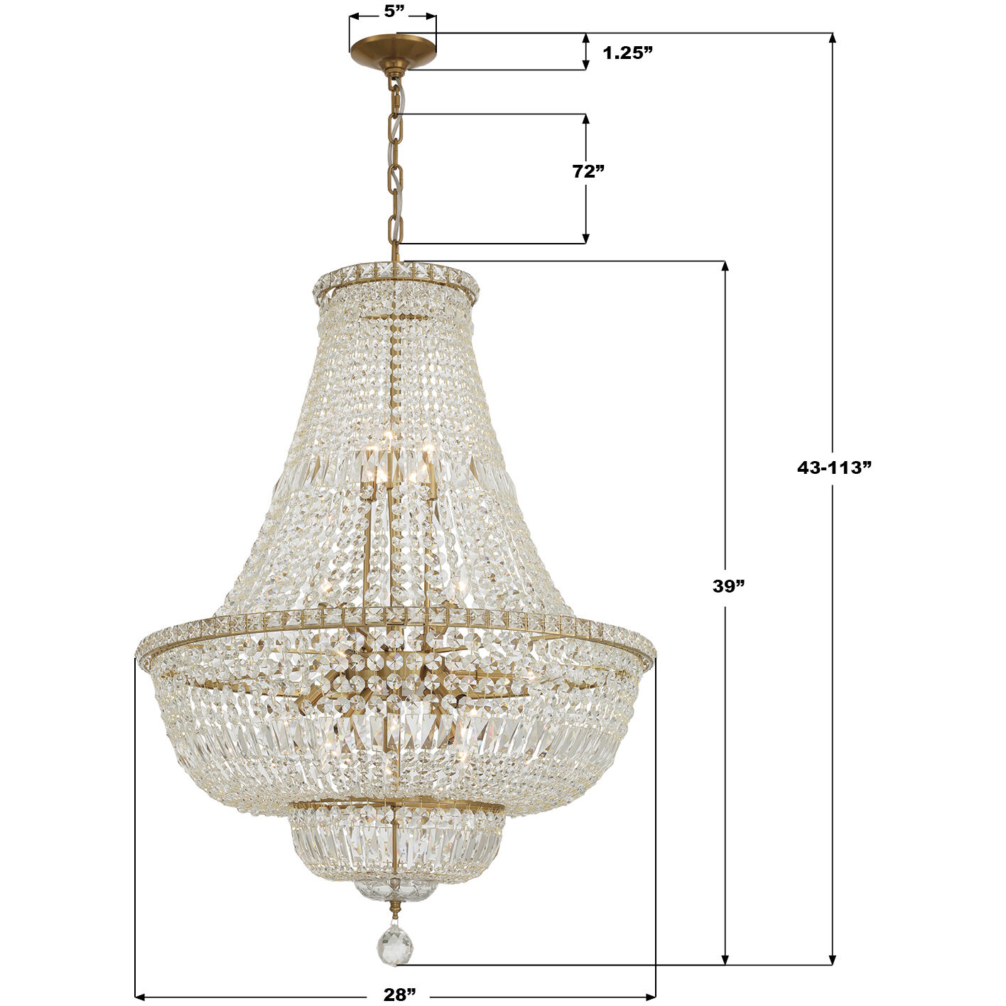 Roslyn 15 Light 28 inch Aged Brass Chandelier Ceiling Light
