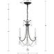 Karrington 3 Light 14 inch Matte Black Mini Chandelier Ceiling Light