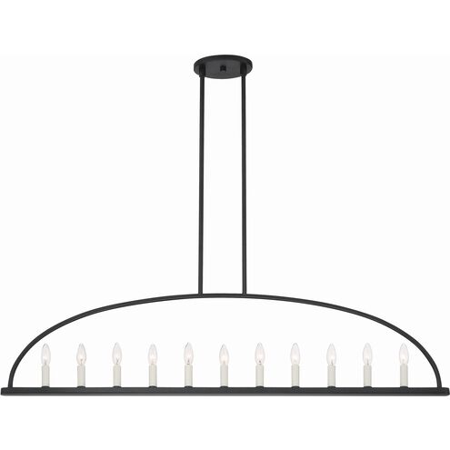 Abbott 11 Light 54 inch Black Chandelier Ceiling Light