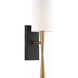 Trenton Bath Sconce Wall Light in Antique Brass and Black