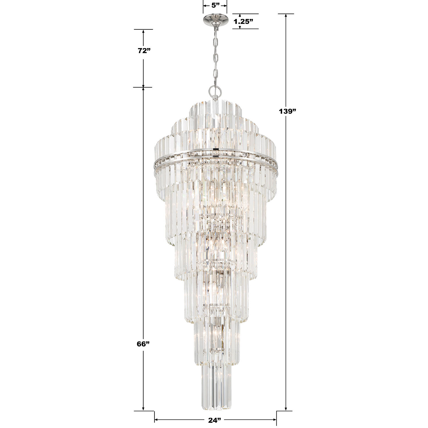 Hayes 31 Light 24 inch Polished Nickel Chandelier Ceiling Light
