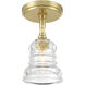 Gregory 1 Light 5 inch Aged Brass Semi Flush Ceiling Light