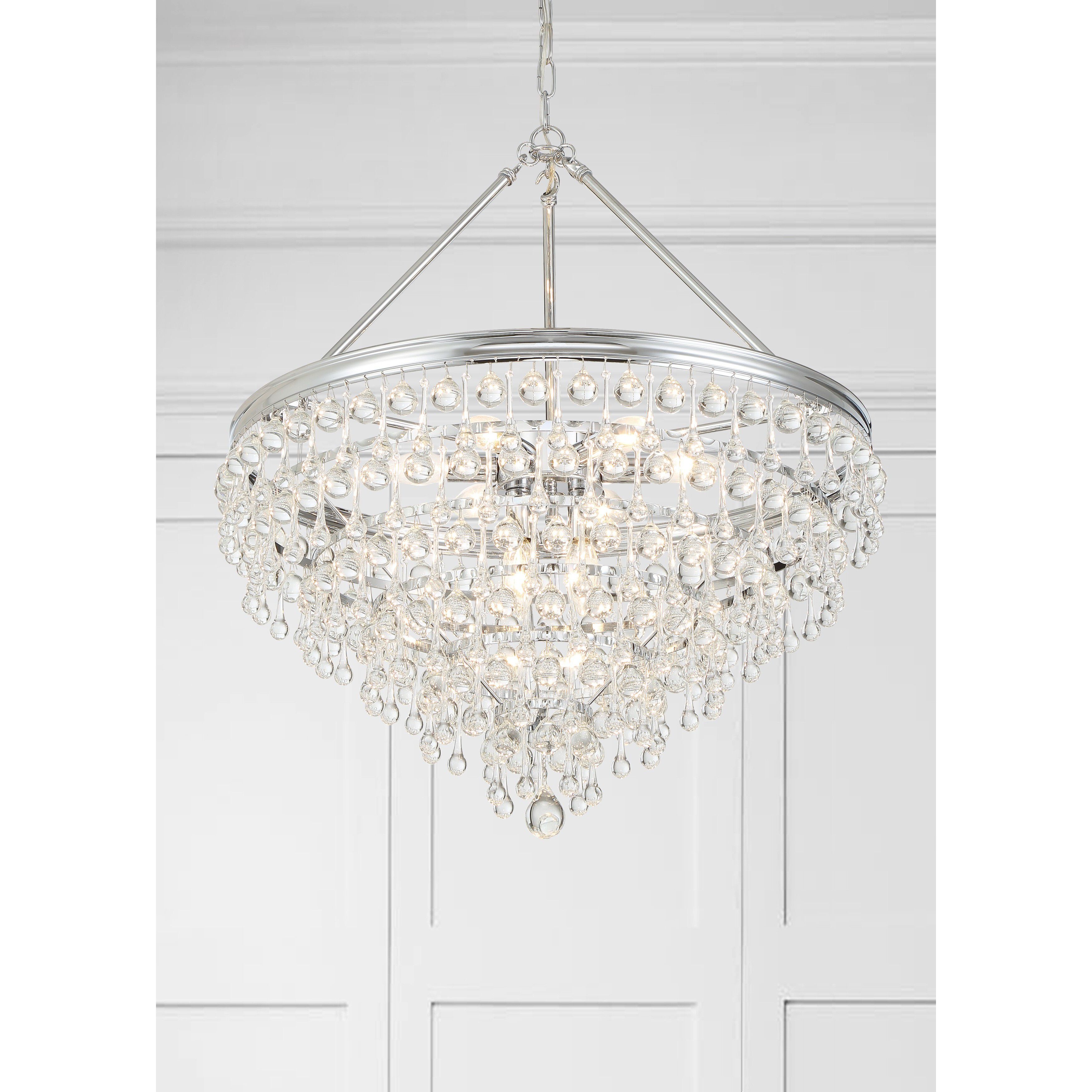 Calypso 8 Light 25 inch Polished Chrome Chandelier Ceiling Light