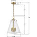 Voss 4 Light 15.25 inch Luxe Gold Pendant Ceiling Light