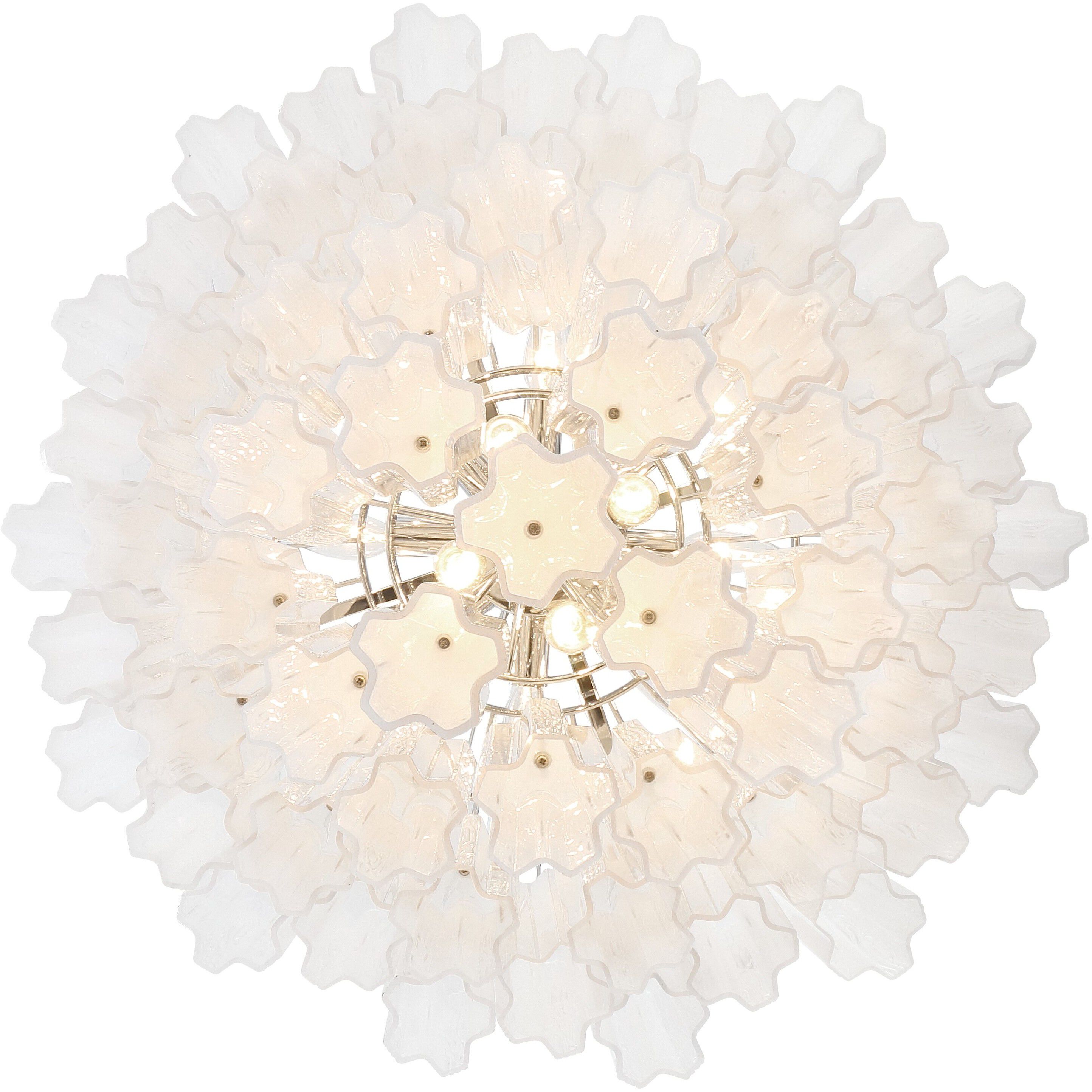 Addis 12 Light 26.75 inch Polished Chrome Chandelier Ceiling Light in Tronchi Glass White