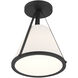 Fulton 1 Light 9.25 inch Black Semi Flush Ceiling Light